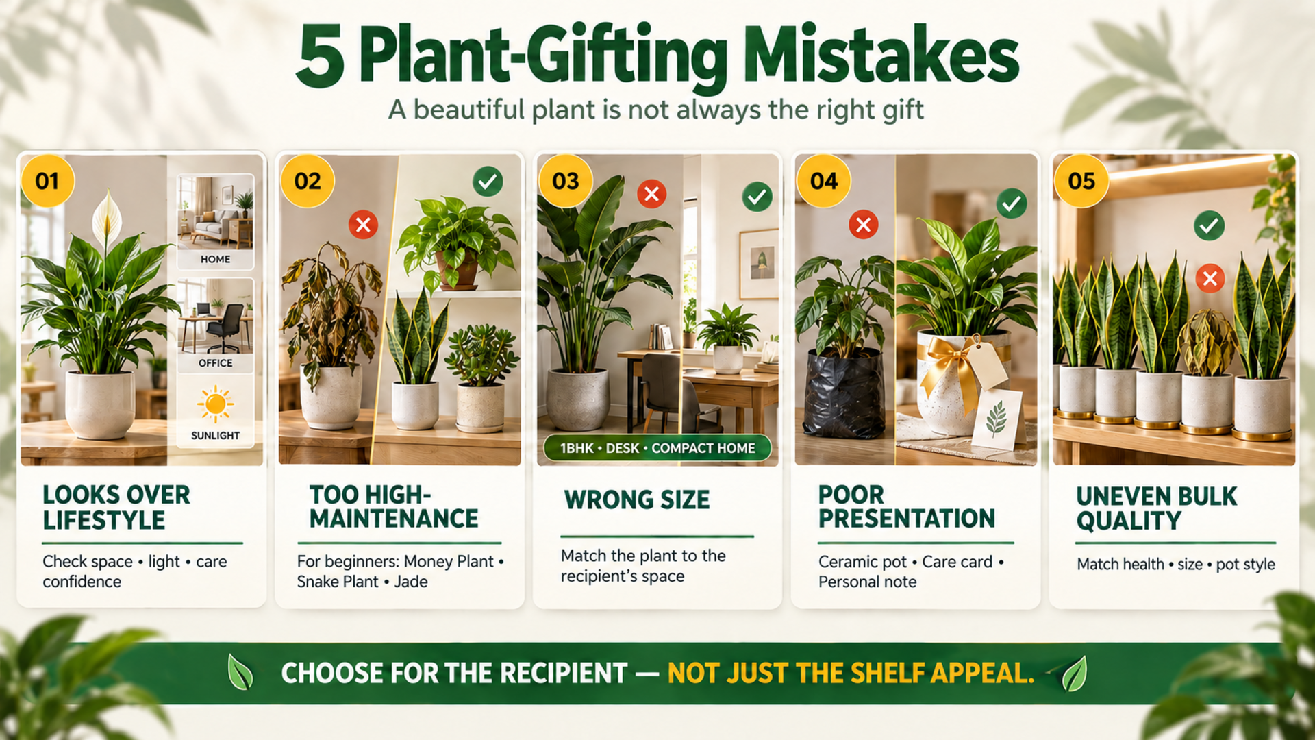 5 mistakes to avoid when choosing plant gifts